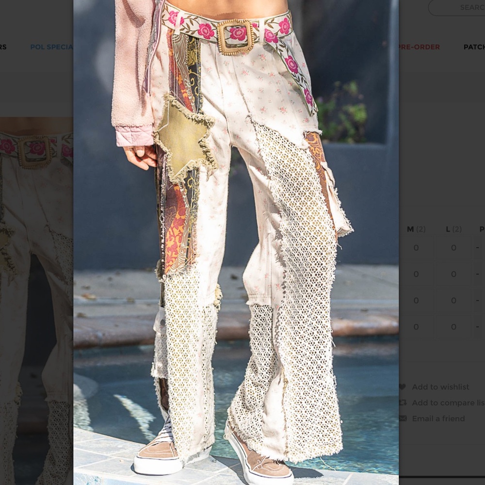 POL Artistic Patchwork Flare Jeans